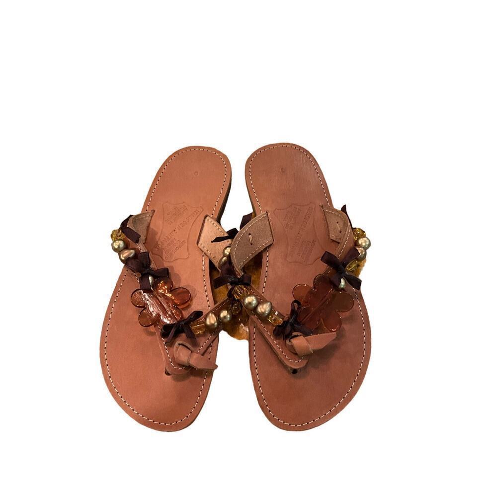 Handmade Womens Greek Leather Sandals sz 10‎